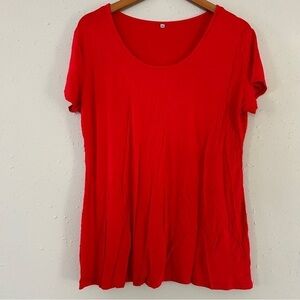🦋 Red Short Sleeve T-Shirt Casual Comfy Basic Classic XXL
